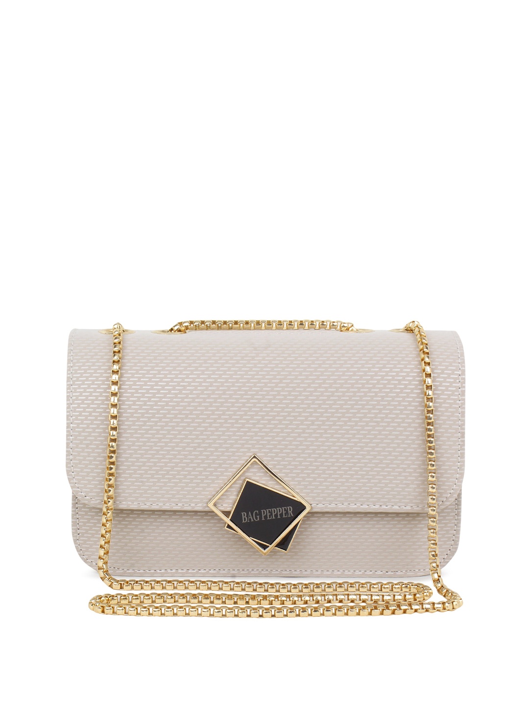 

Bag Pepper Beige Textured PU Structured Sling Bag