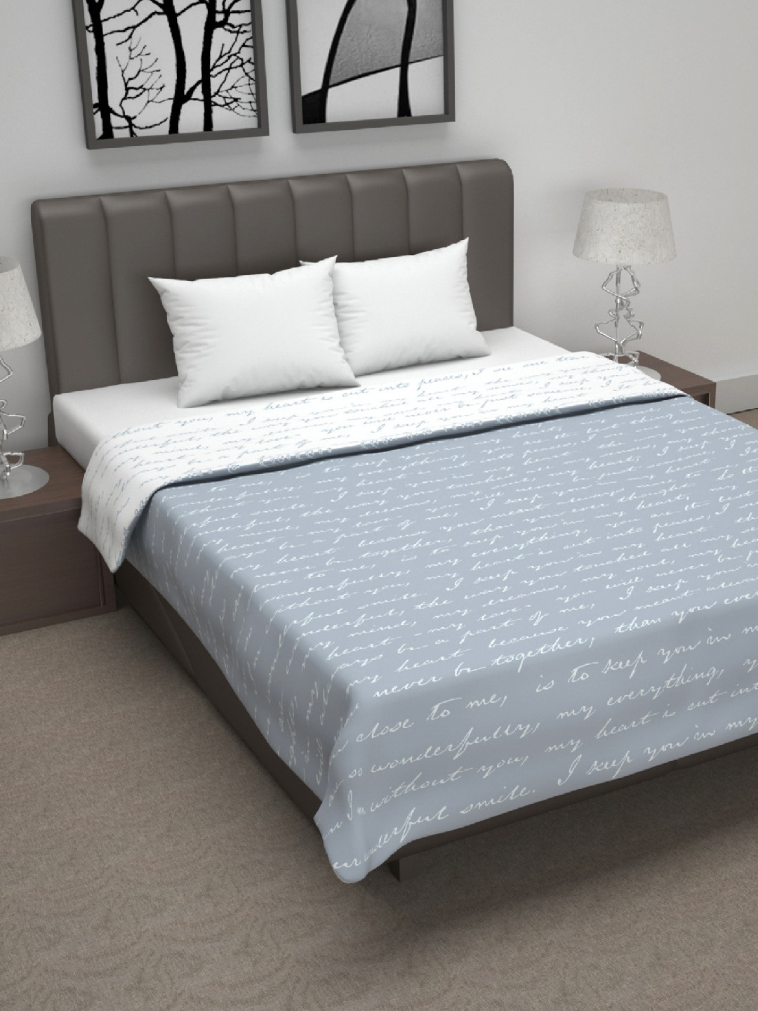 

Divine Casa AC Room 120 GSM Double Bed Dohar, Grey
