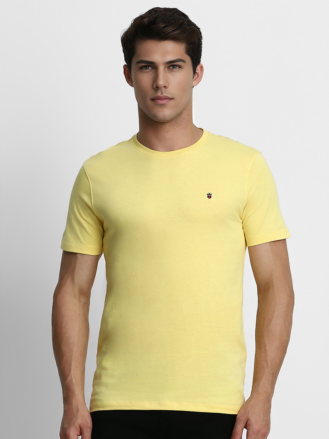 

Louis Philippe Jeans Men Yellow Slim Fit Cotton T-shirt