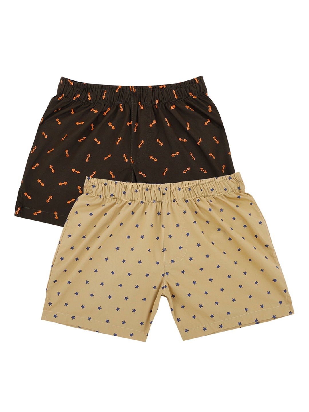 

Bodycare Kids Boys Pack Of 2 Conversational Printed Shorts, Khaki