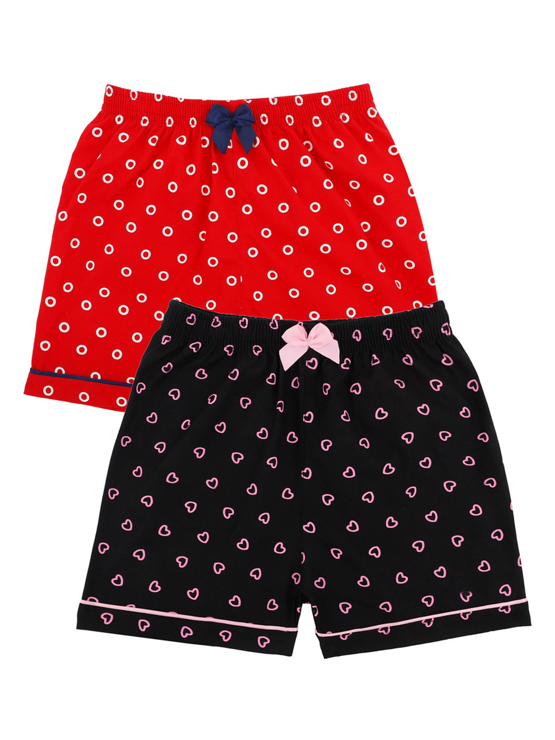 

Bodycare Kids Girls Pack Of 2 Conversational Printed Shorts, Black