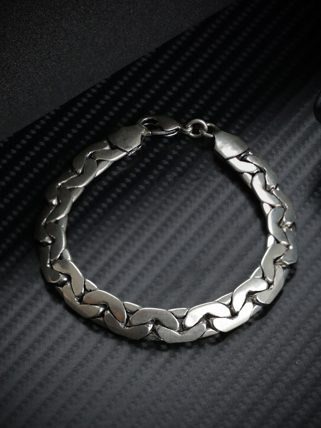 

Priyaasi Men Silver-Plated Chain Bracelet