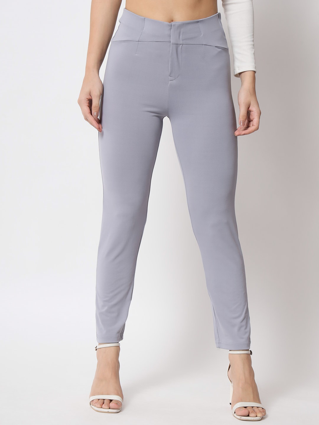 

Kotty Women Grey Relaxed Skinny Fit Easy Wash Trousers