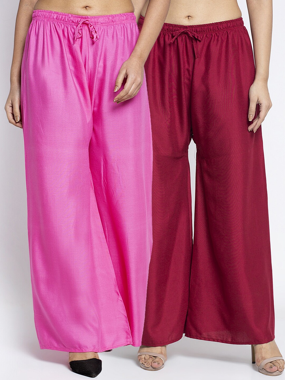 

GRACIT Women Pink & Maroon 2 Ethnic Palazzos