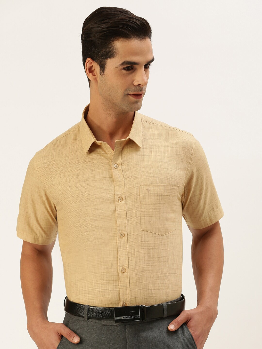 

Ramraj Men Cream-Coloured Formal Shirt
