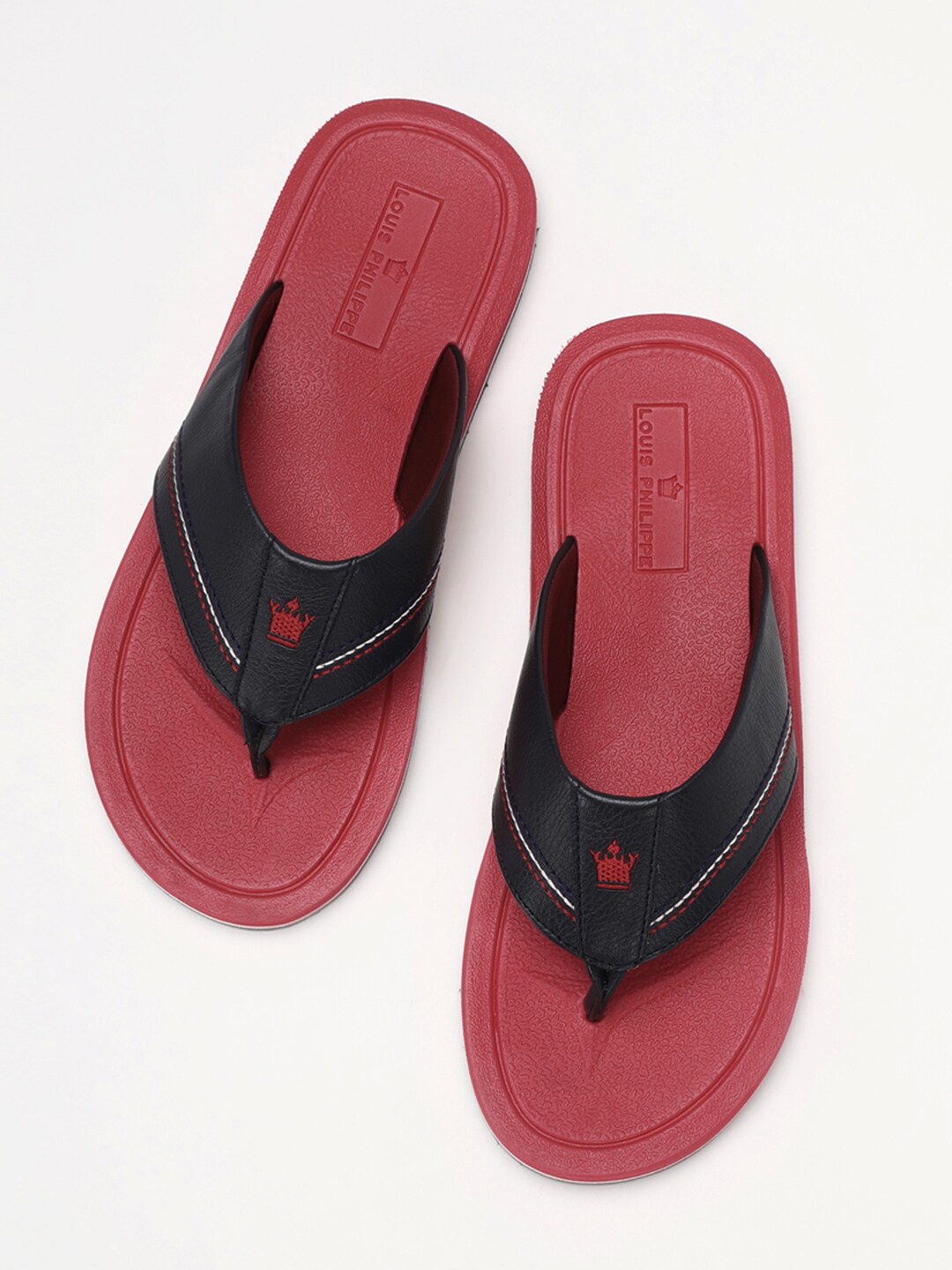 

Louis Philippe Men Red & Black Thong Flip-Flops