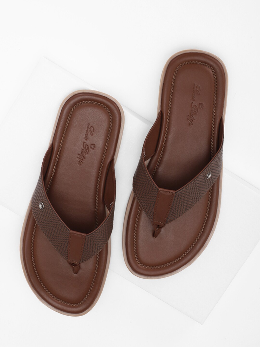 

Louis Philippe Men Brown Thong Flip-Flops