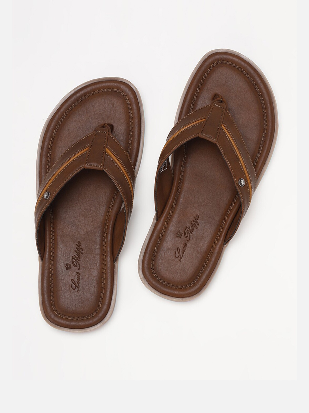 

Louis Philippe Men Brown Thong Flip-Flops