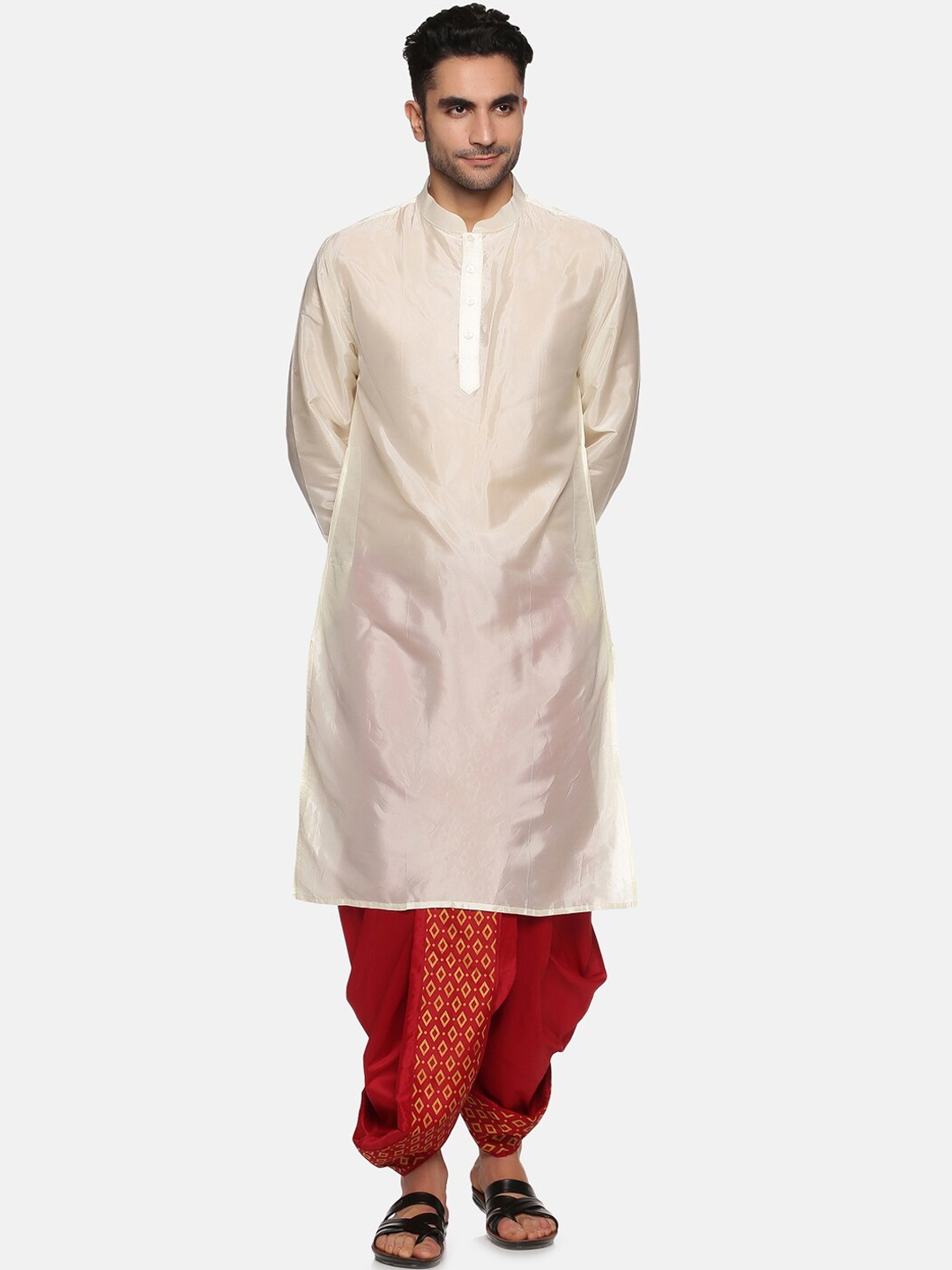 

Sethukrishna Men Kurta with Dhoti Pants, Cream