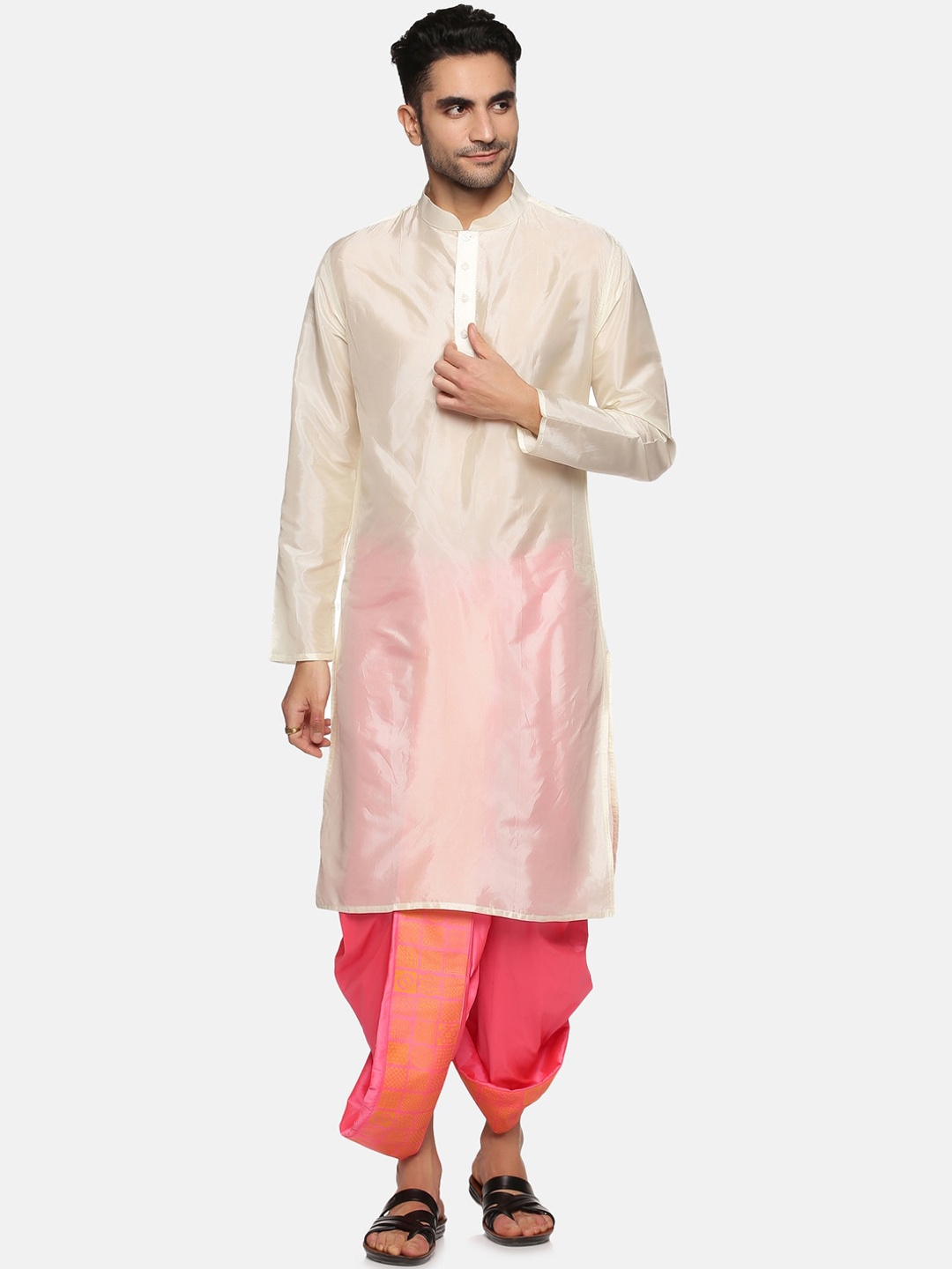

Sethukrishna Men Kurta with Dhoti Pants, Cream