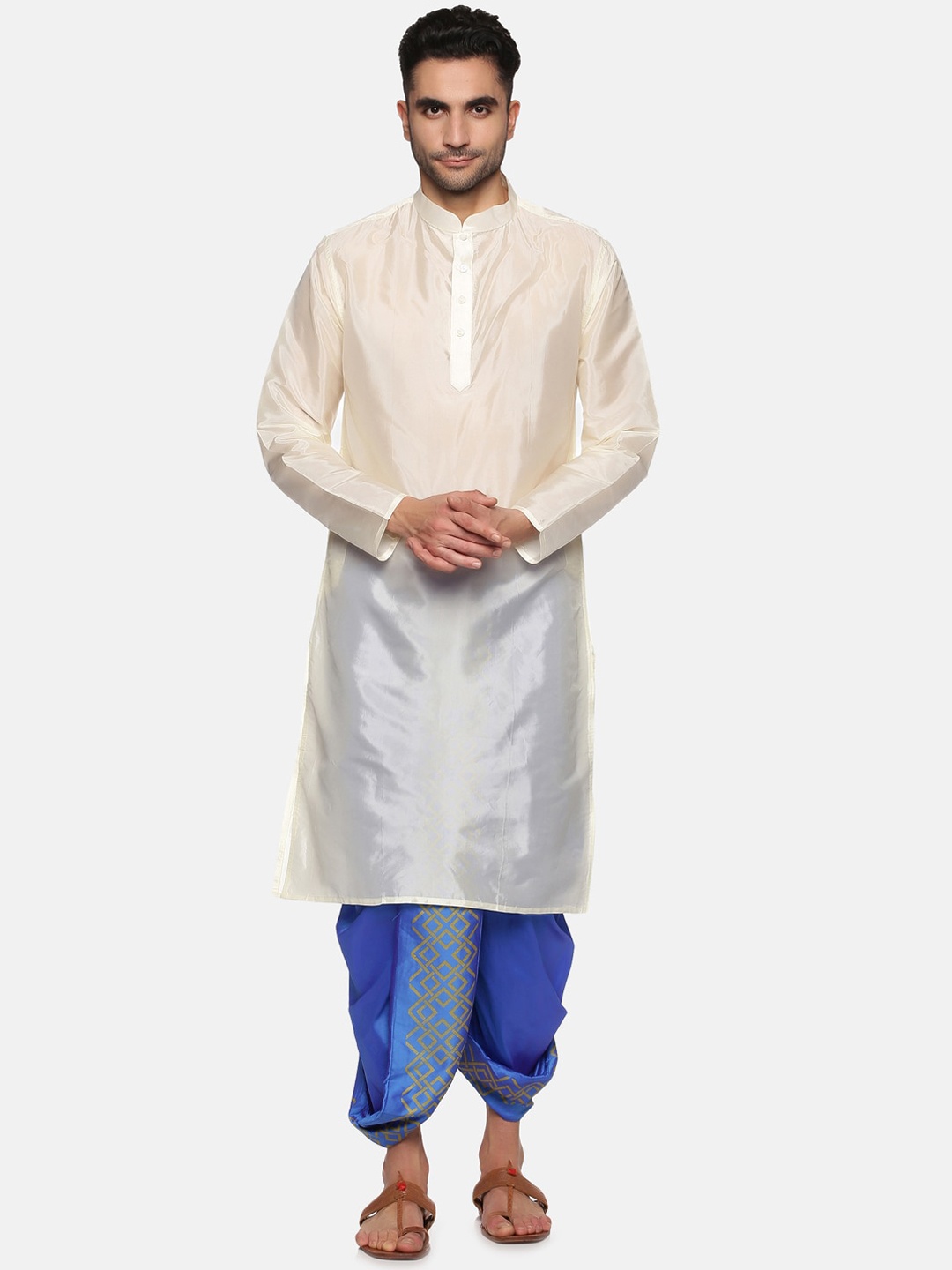 

Sethukrishna Men Kurta with Dhoti Pants, Cream