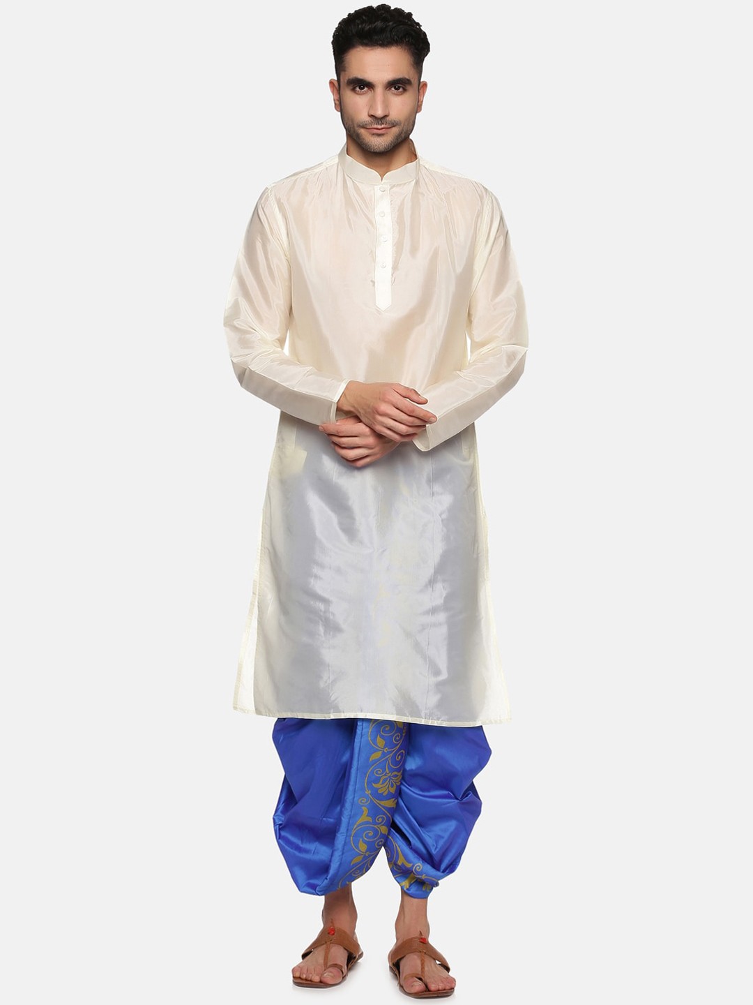 

Sethukrishna Men Kurta with Dhoti Pants, Cream