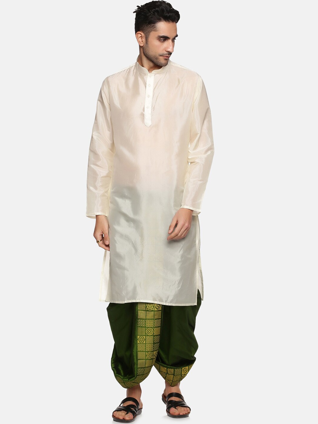 

Sethukrishna Men Kurta with Dhoti Pants, Cream