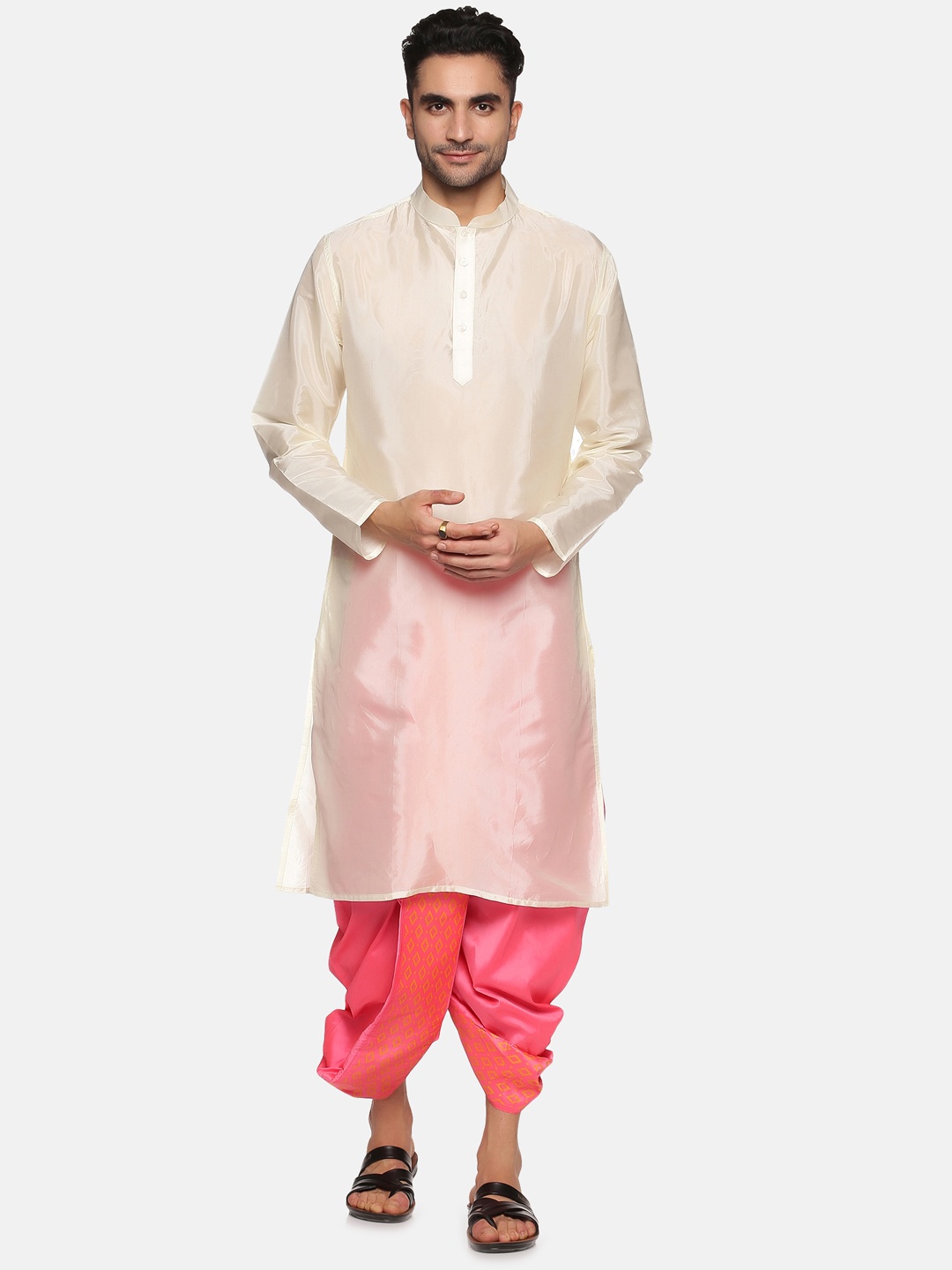 

Sethukrishna Men Kurta with Dhoti Pants, Cream