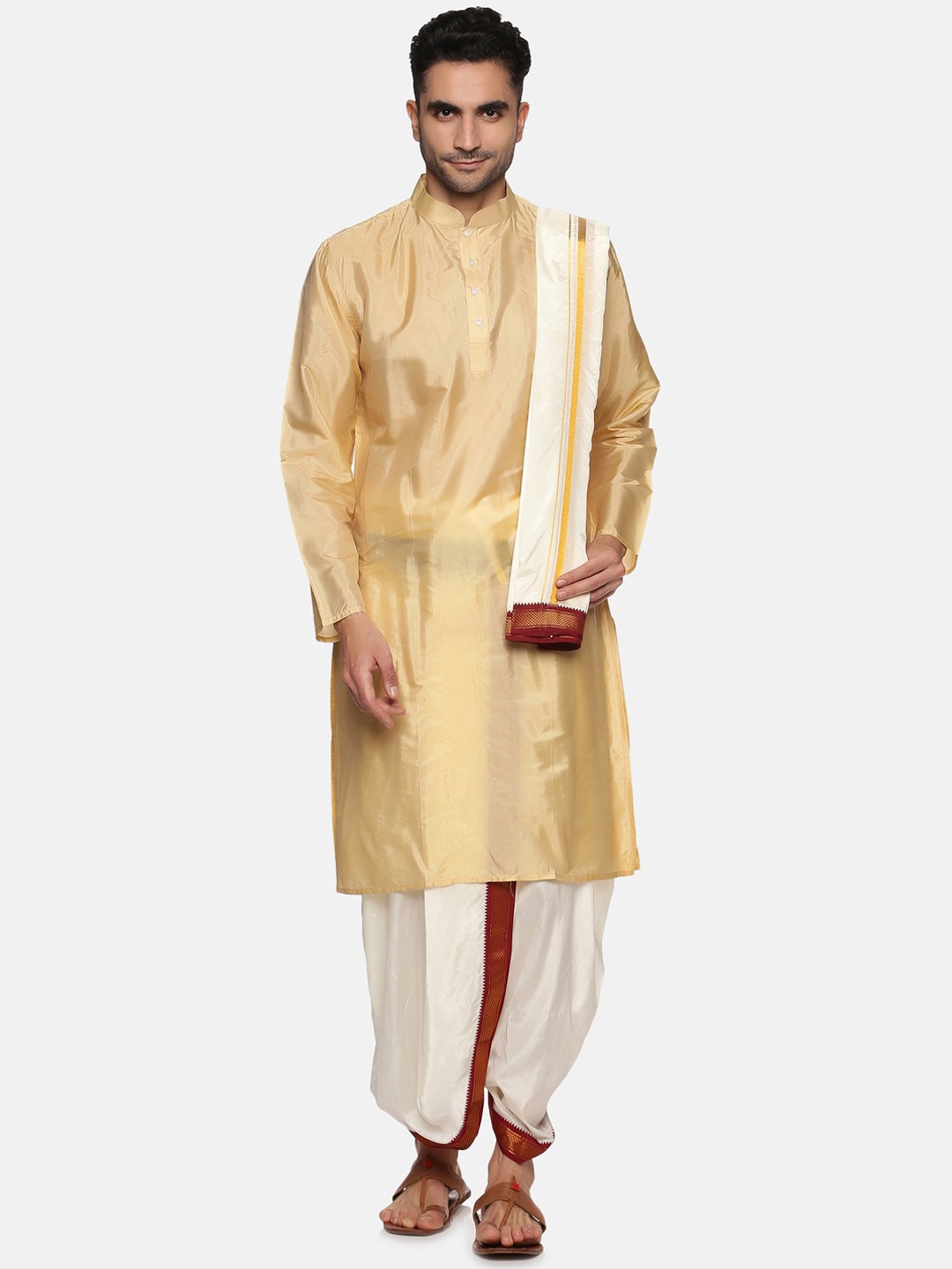 

Sethukrishna Men Kurta with Dhoti Pants & With Dupatta, Beige
