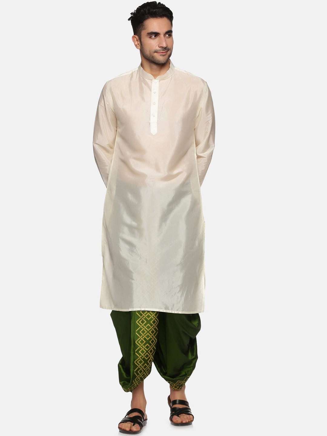 

Sethukrishna Men Kurta with Dhoti Pants, Cream