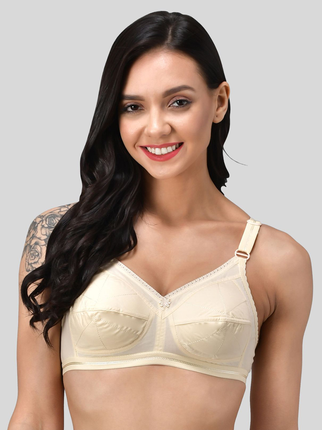 

BEWILD Full Coverage Non Padded Bra, Cream