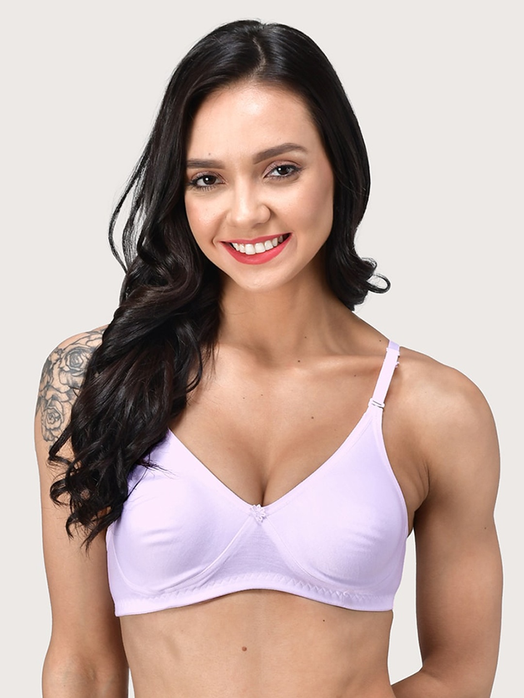 

BEWILD Full Coverage Non Padded Bra, White