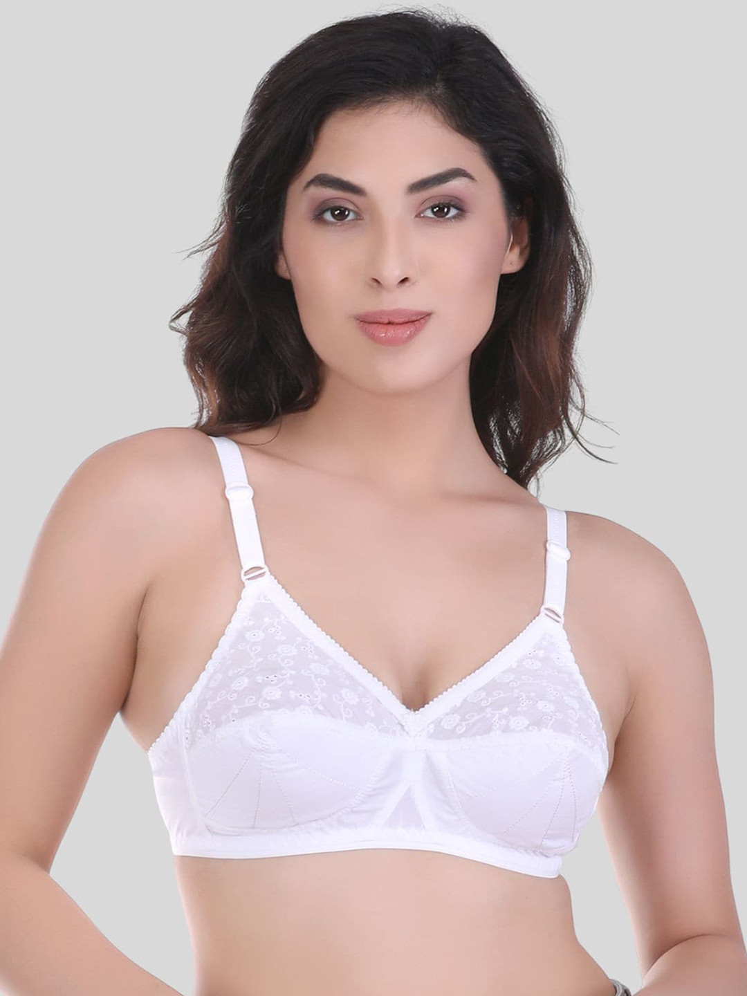 

BEWILD Full Coverage Non Padded Bra, White