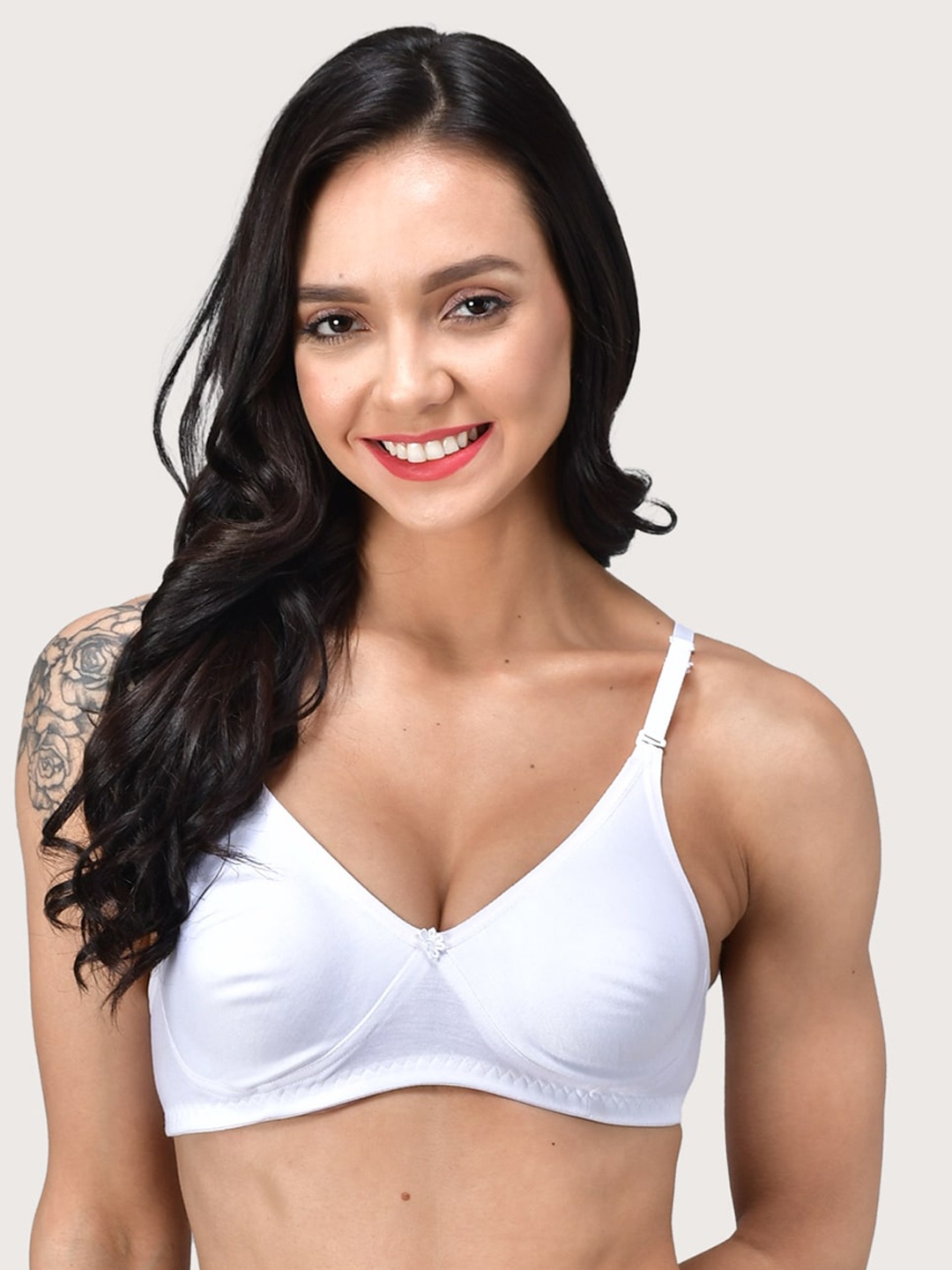 

BEWILD Non-Padded Cotton Bra 202white-White