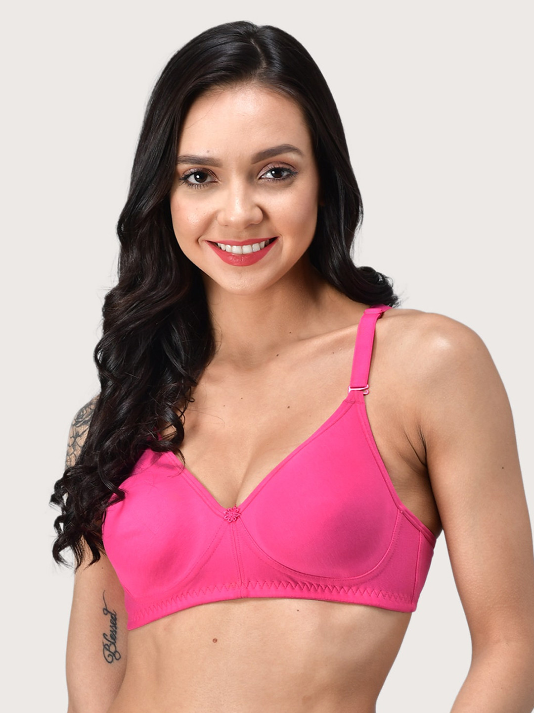

BEWILD Woman Pink Everyday Full Coverage Non Padded Bra