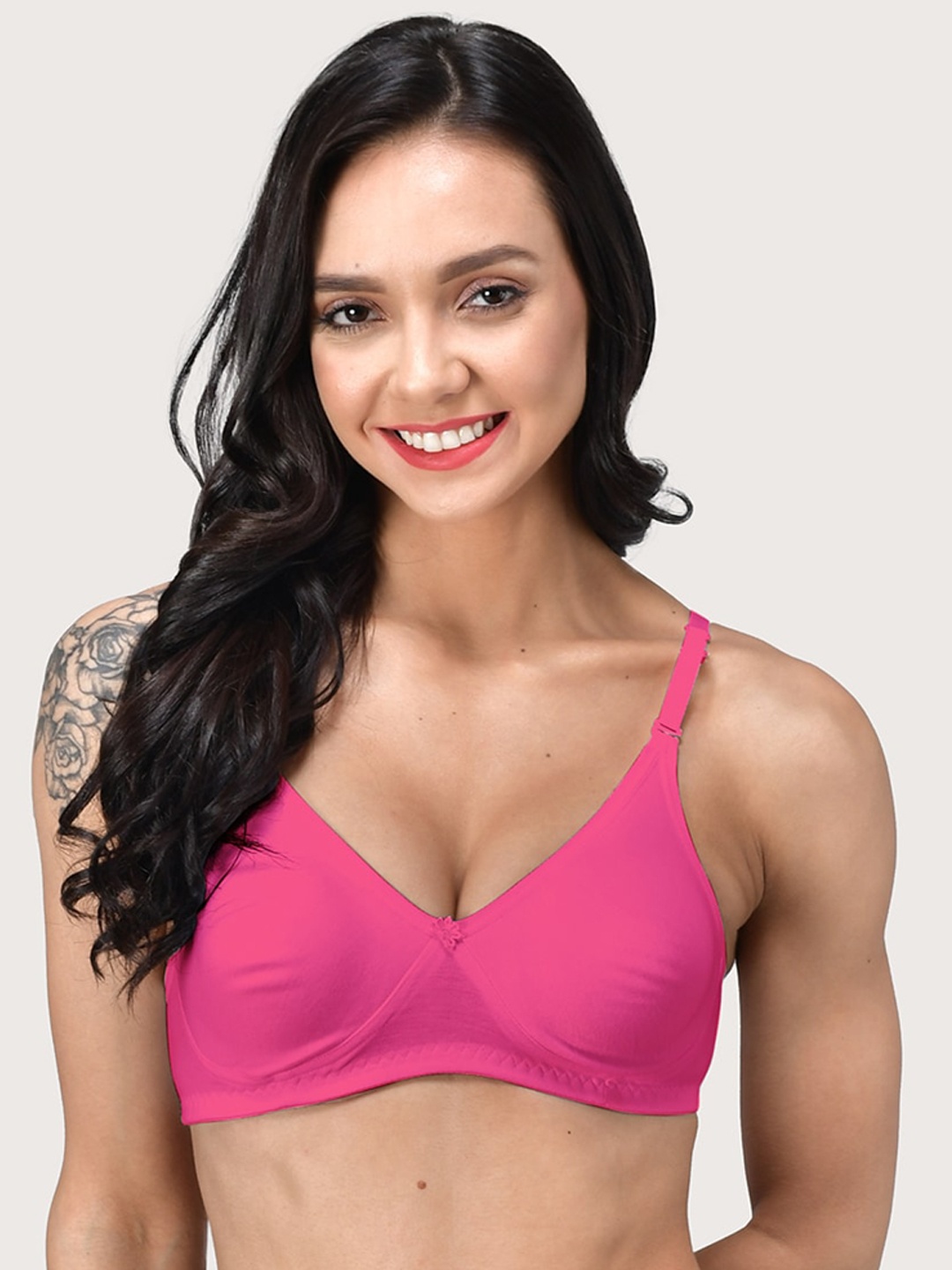 

BEWILD Full Coverage Non Padded Bra, Pink