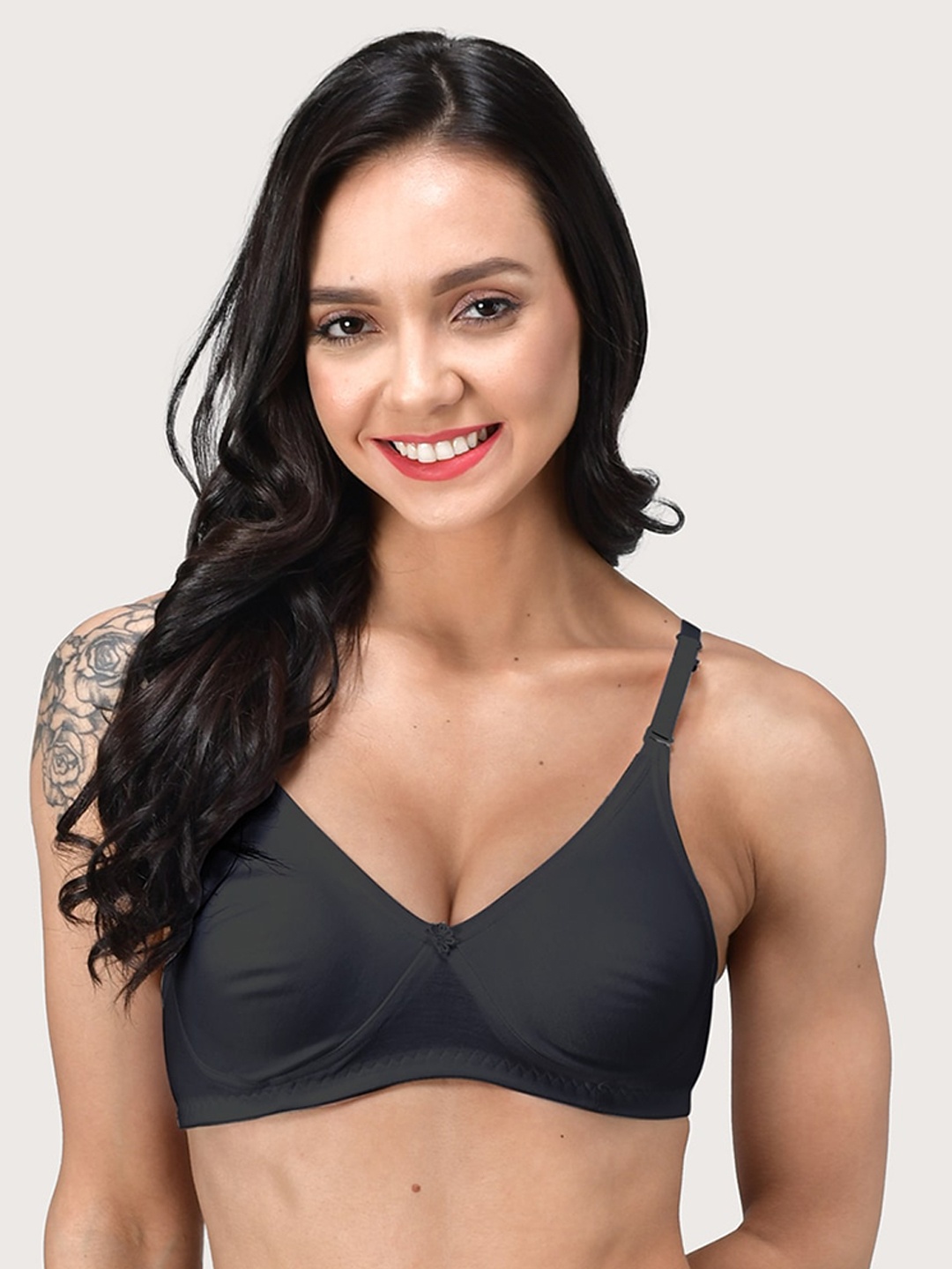 

BEWILD Full Coverage Non Padded Bra, Black