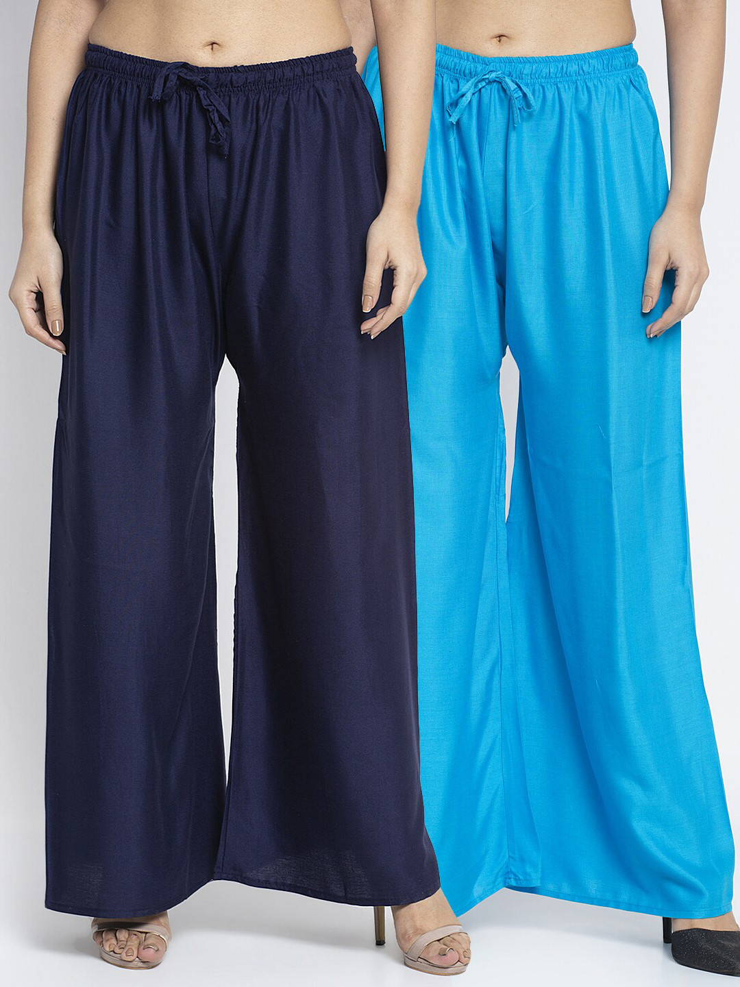 

GRACIT Women Pack of 2 Navy Blue & Blue Ethnic Palazzos