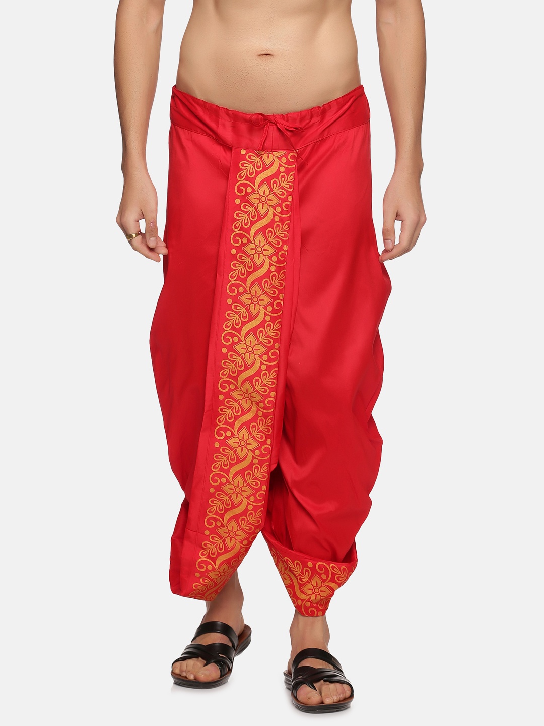 

Sethukrishna Men Red Printed Dhoti