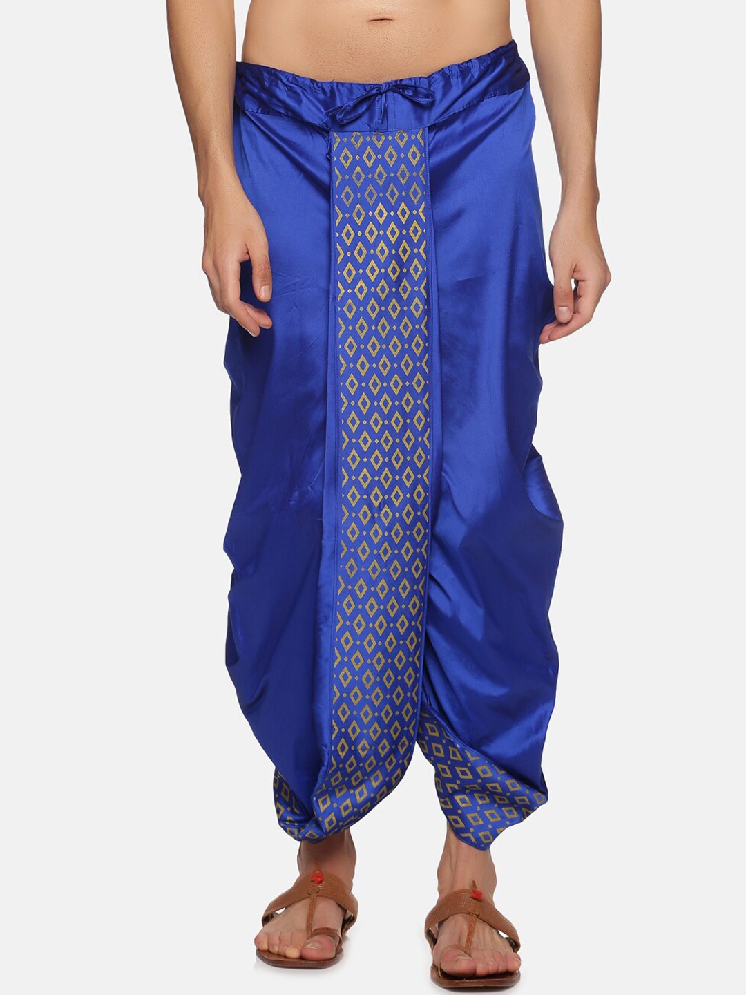 

Sethukrishna Men Navy Blue Printed Dhoti