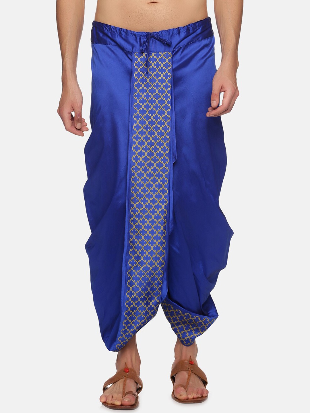 

Sethukrishna Men Navy Blue Printed Dhoti