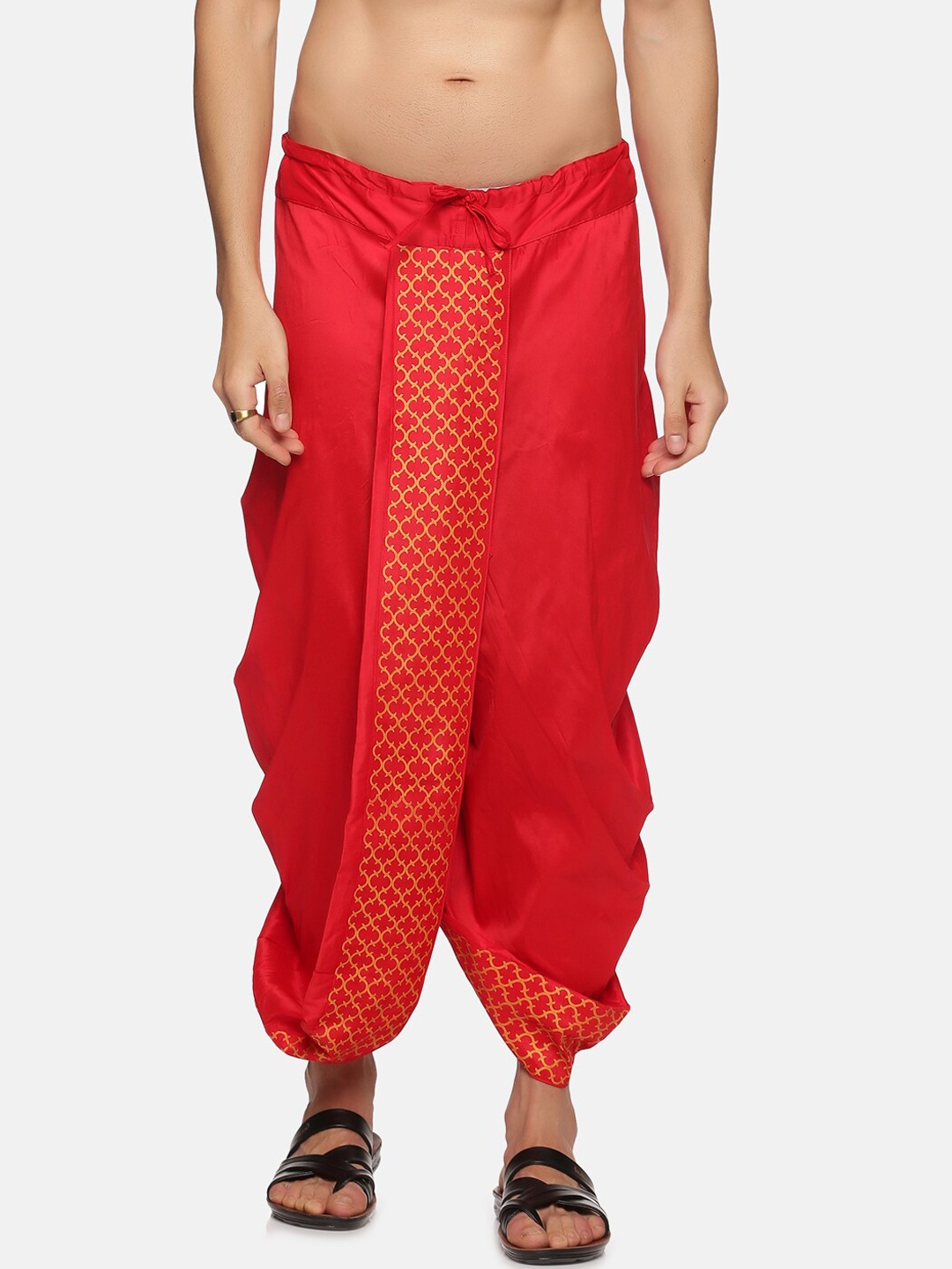 

Sethukrishna Men Red Printed Dhoti