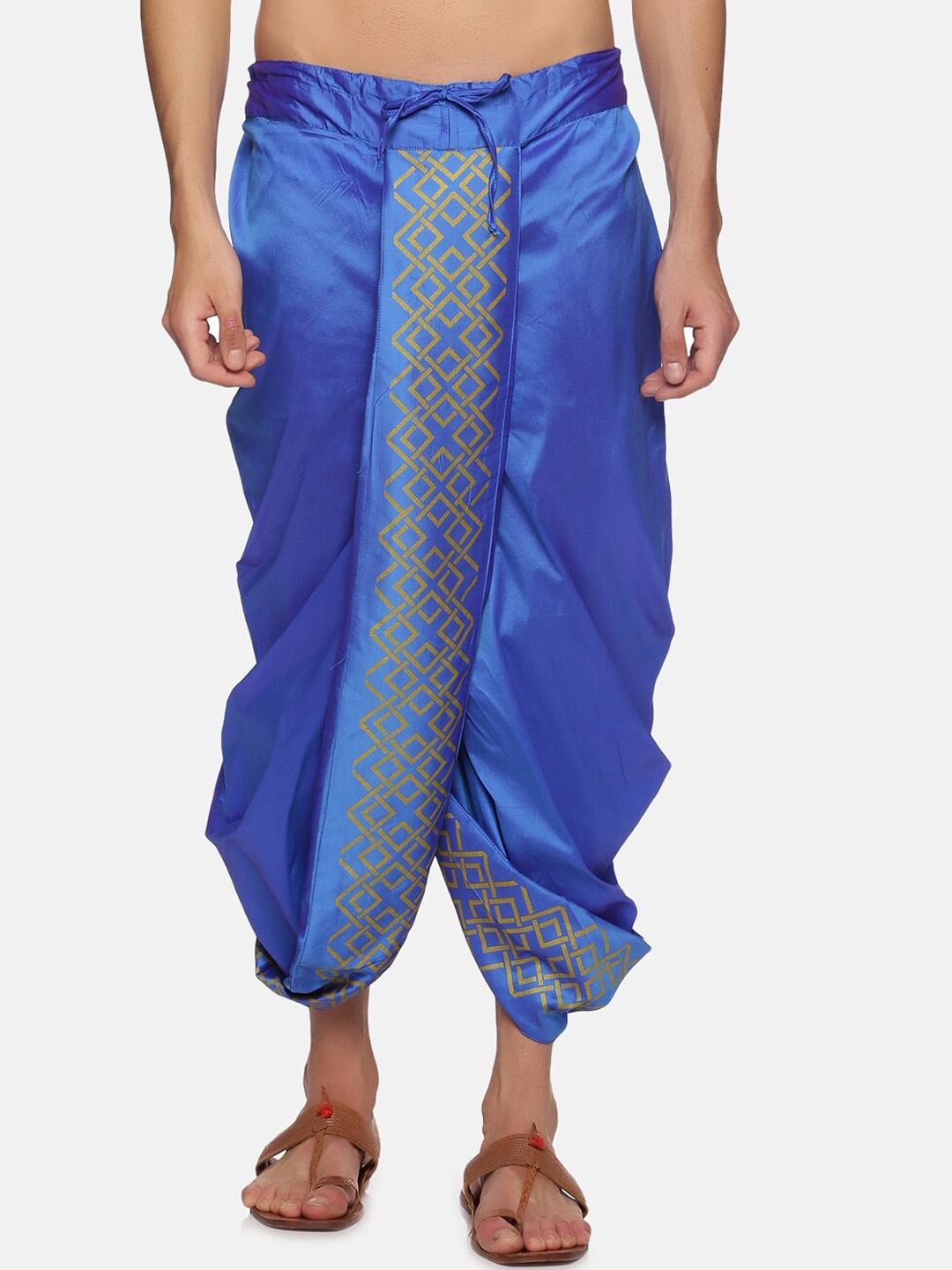 

Sethukrishna Men Blue Printed Dhoti