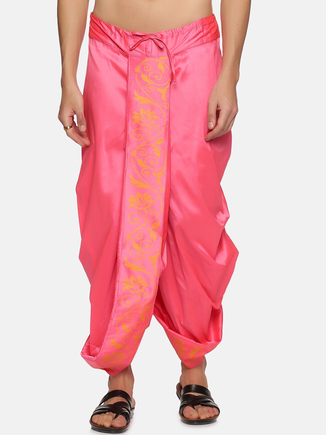 

Sethukrishna Men Peach Printed Dhoti