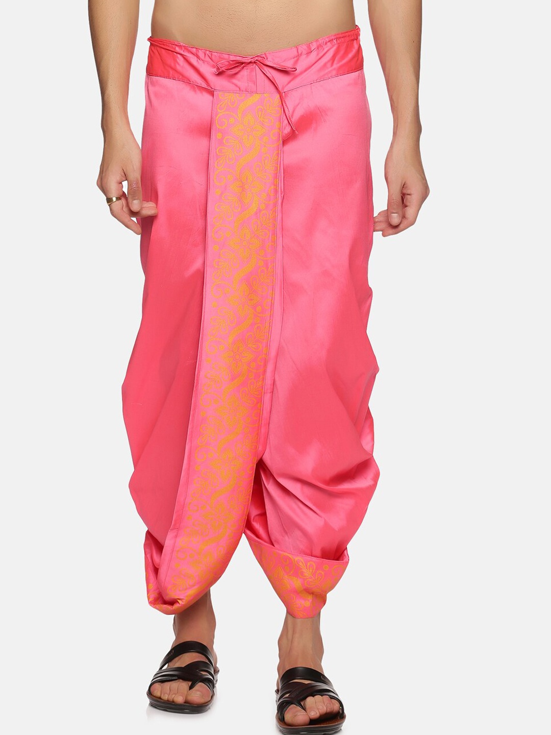 

Sethukrishna Men Peach Printed Dhoti