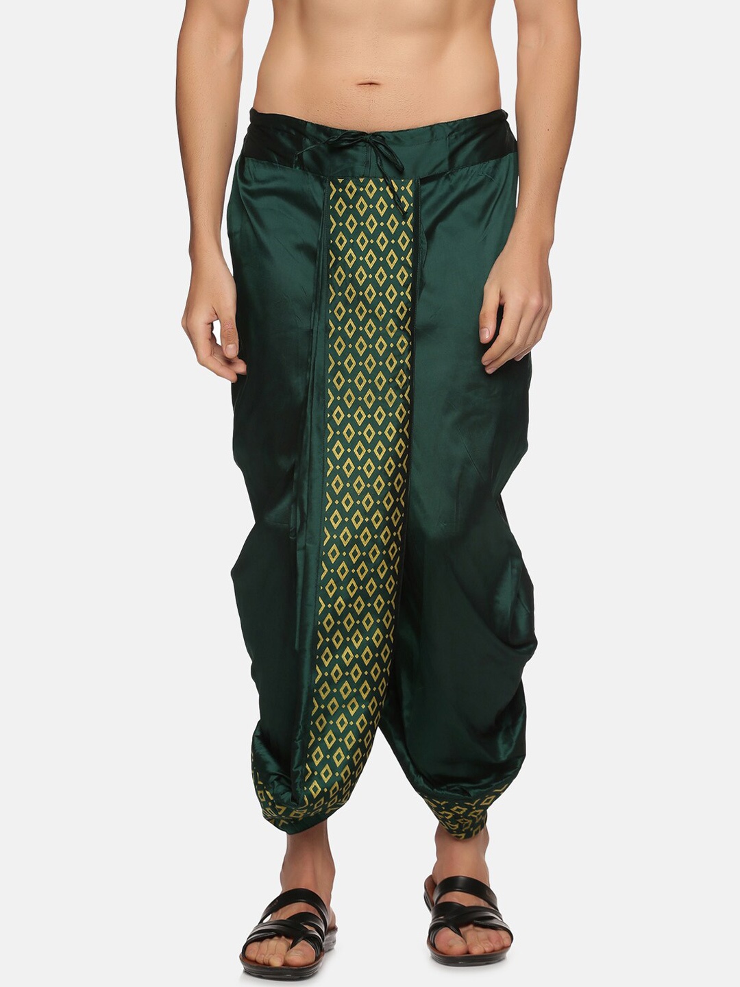 

Sethukrishna Men Green Printed Dhoti