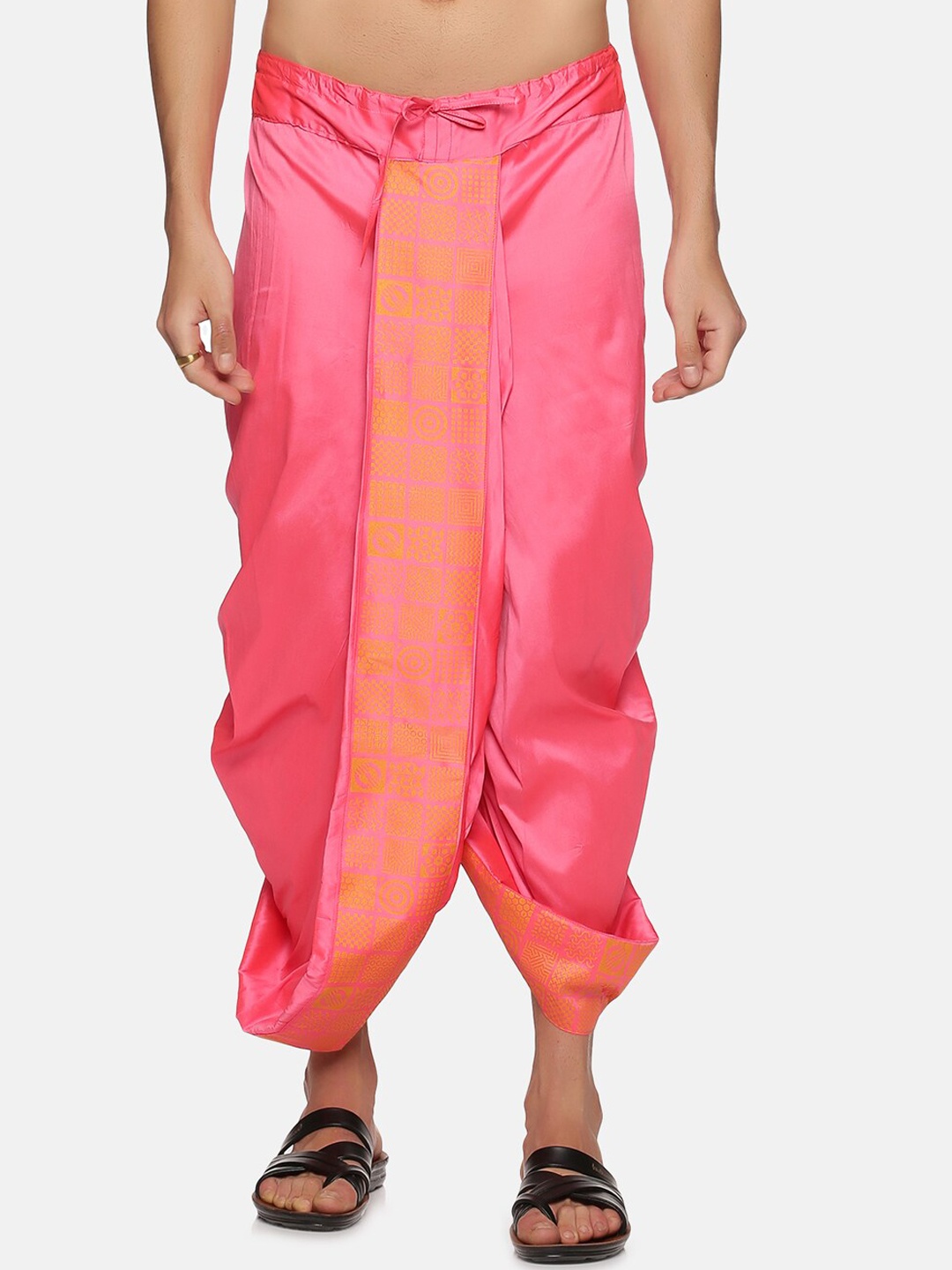 

Sethukrishna Men Peach Printed Dhoti