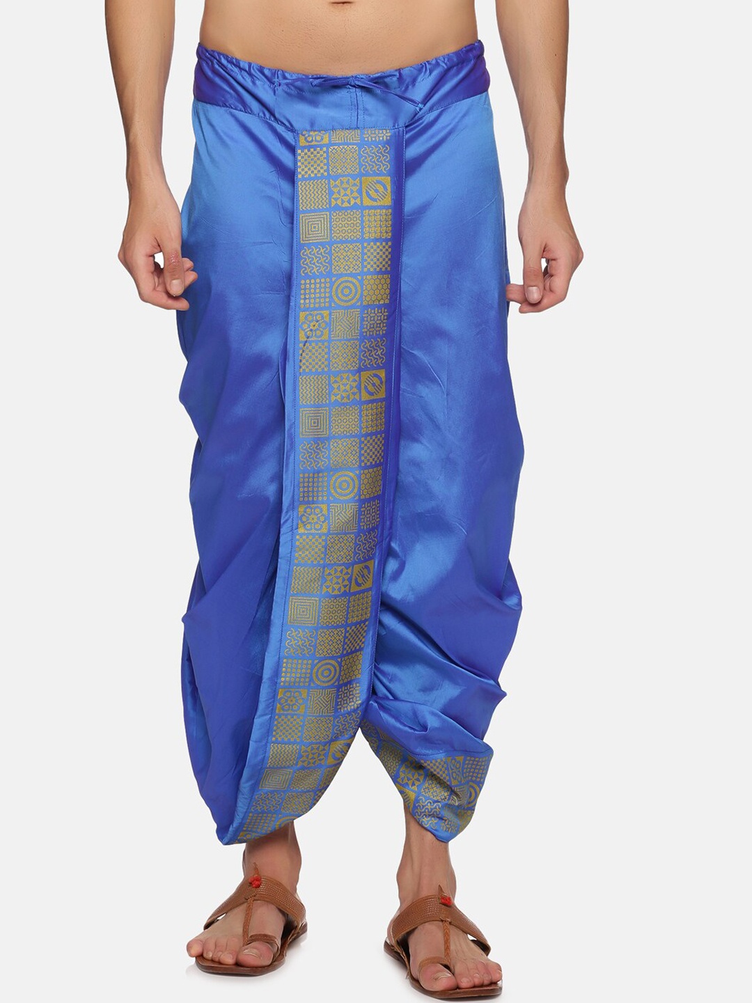 

Sethukrishna Men Blue Printed Dhoti