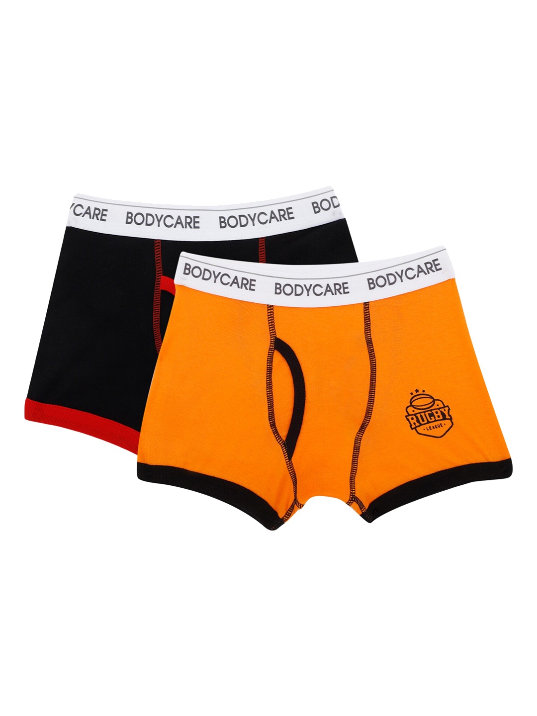 

Bodycare Kids Boys Pack Of 2 Black & Orange Solid Cotton Trunk KGA2066BO-PK00