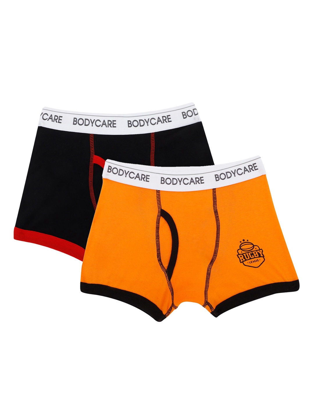 

Bodycare Kids Boys Pack Of 2 Black & Orange Solid Cotton Trunk KGA2066BO-PK005