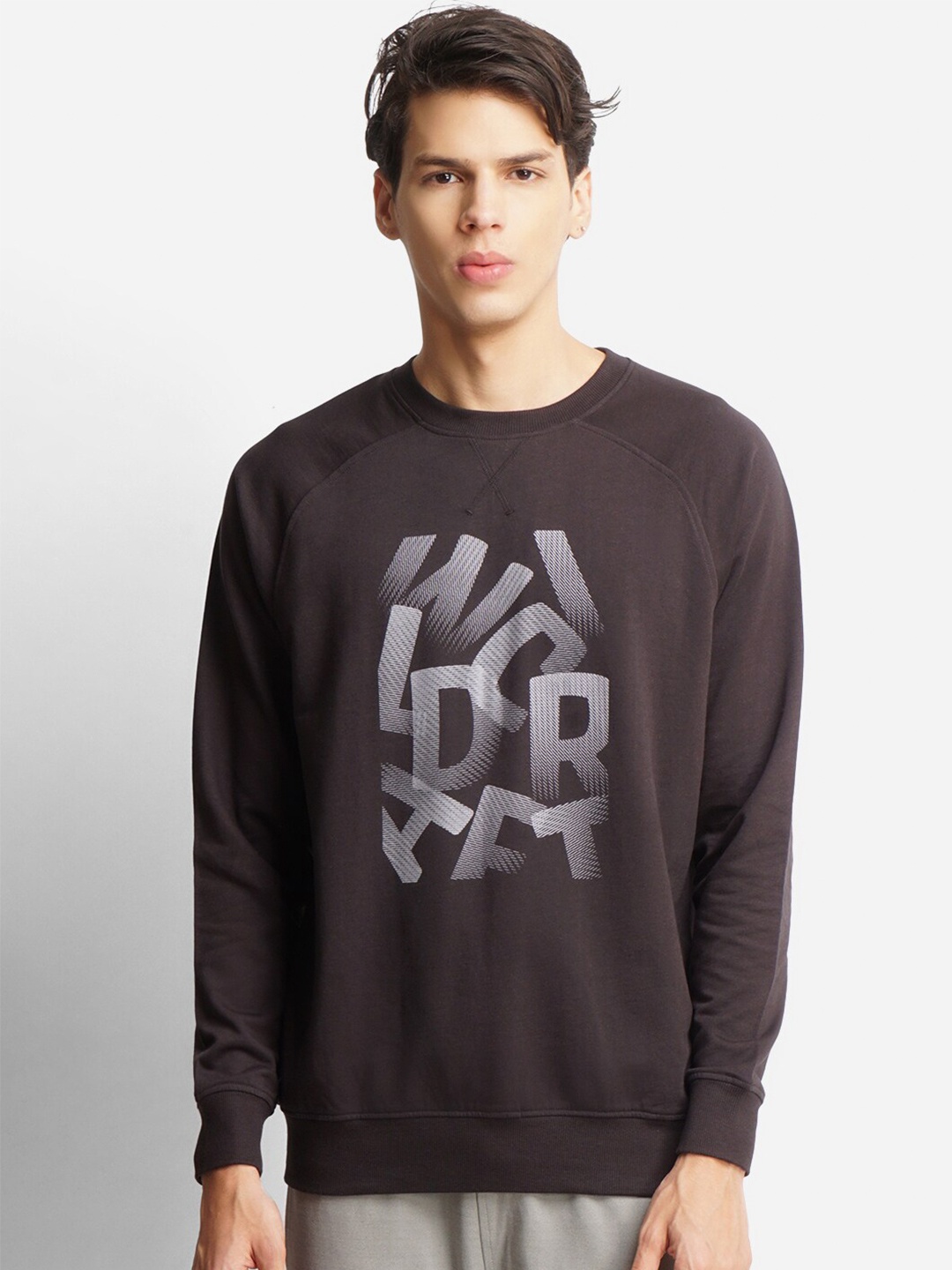 

Wildcraft Men Brown Printed Cotton Sweatshirt