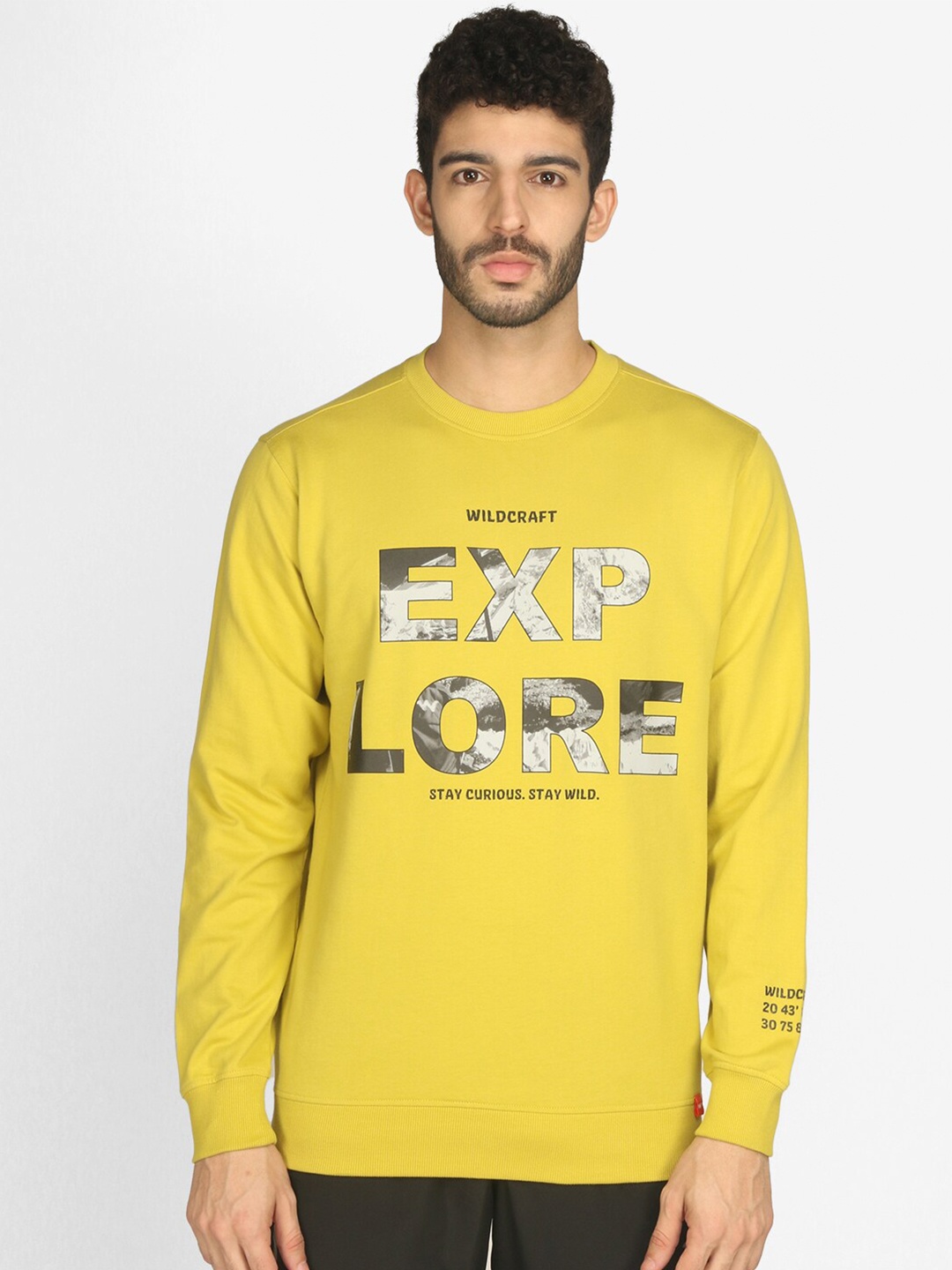 

Wildcraft Men Olive Green Printed Cotton Sweatshirt