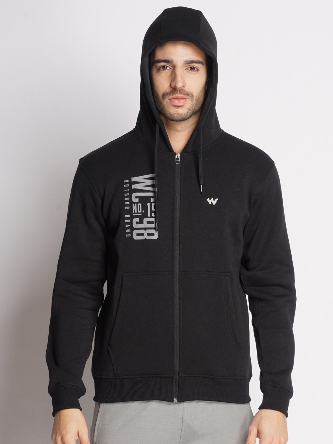 

Wildcraft Men Black Hooded Cotton Sweatshirt