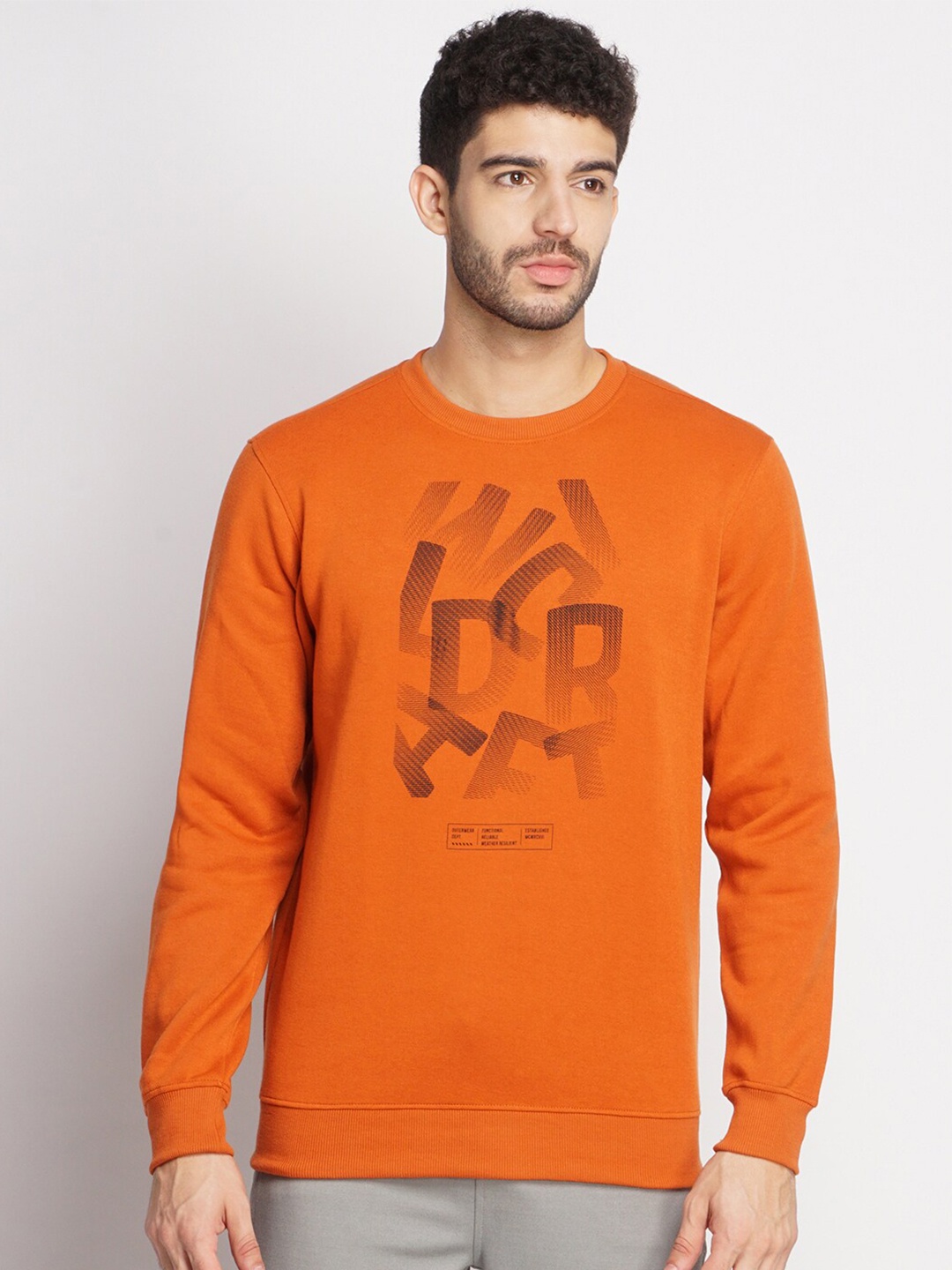 

Wildcraft Men Rust Typography Printed Sweatshirt