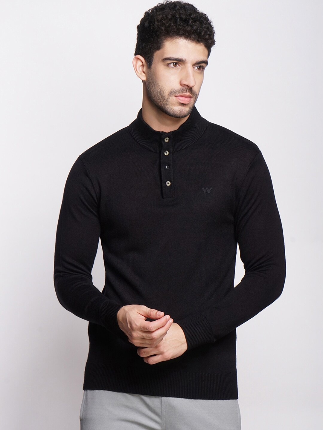 

Wildcraft Men Black Acrylic Sweatshirt