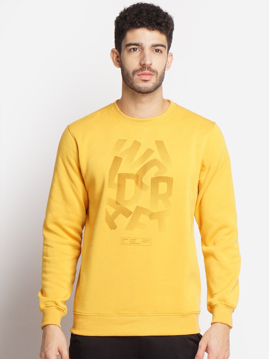 

Wildcraft Men Mustard Typography Printed Sweatshirt