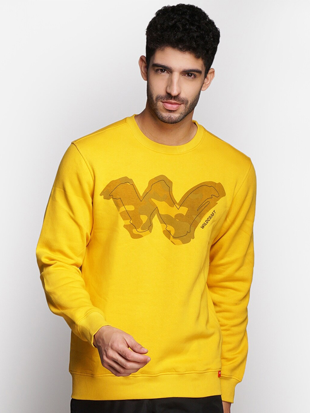 

Wildcraft Men Mustard Printed Sweatshirt