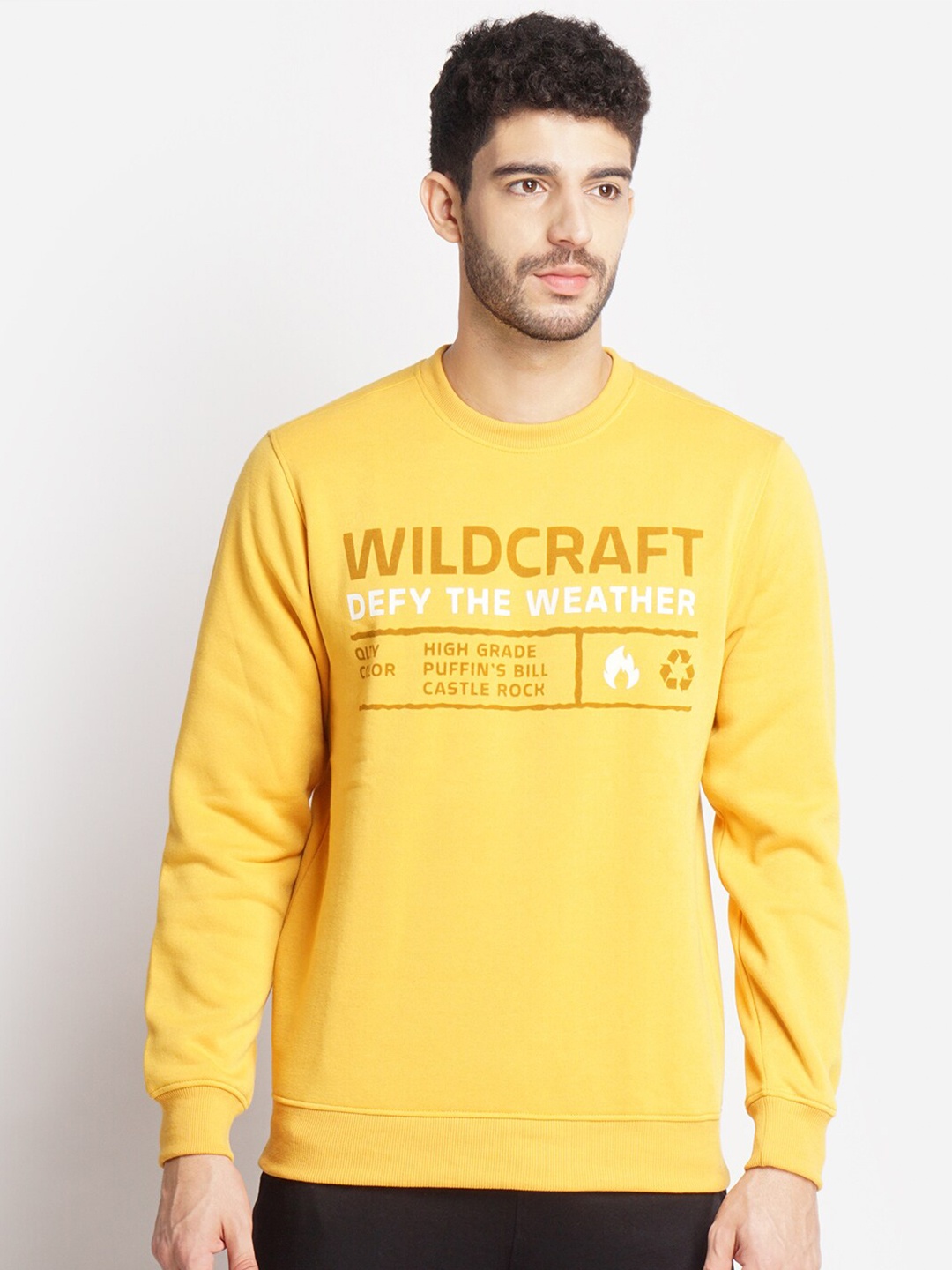 

Wildcraft Men Mustard Printed Sweatshirt