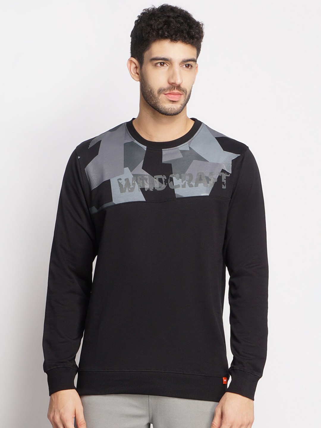 

Wildcraft Men Black Cotton Printed Sweatshirt