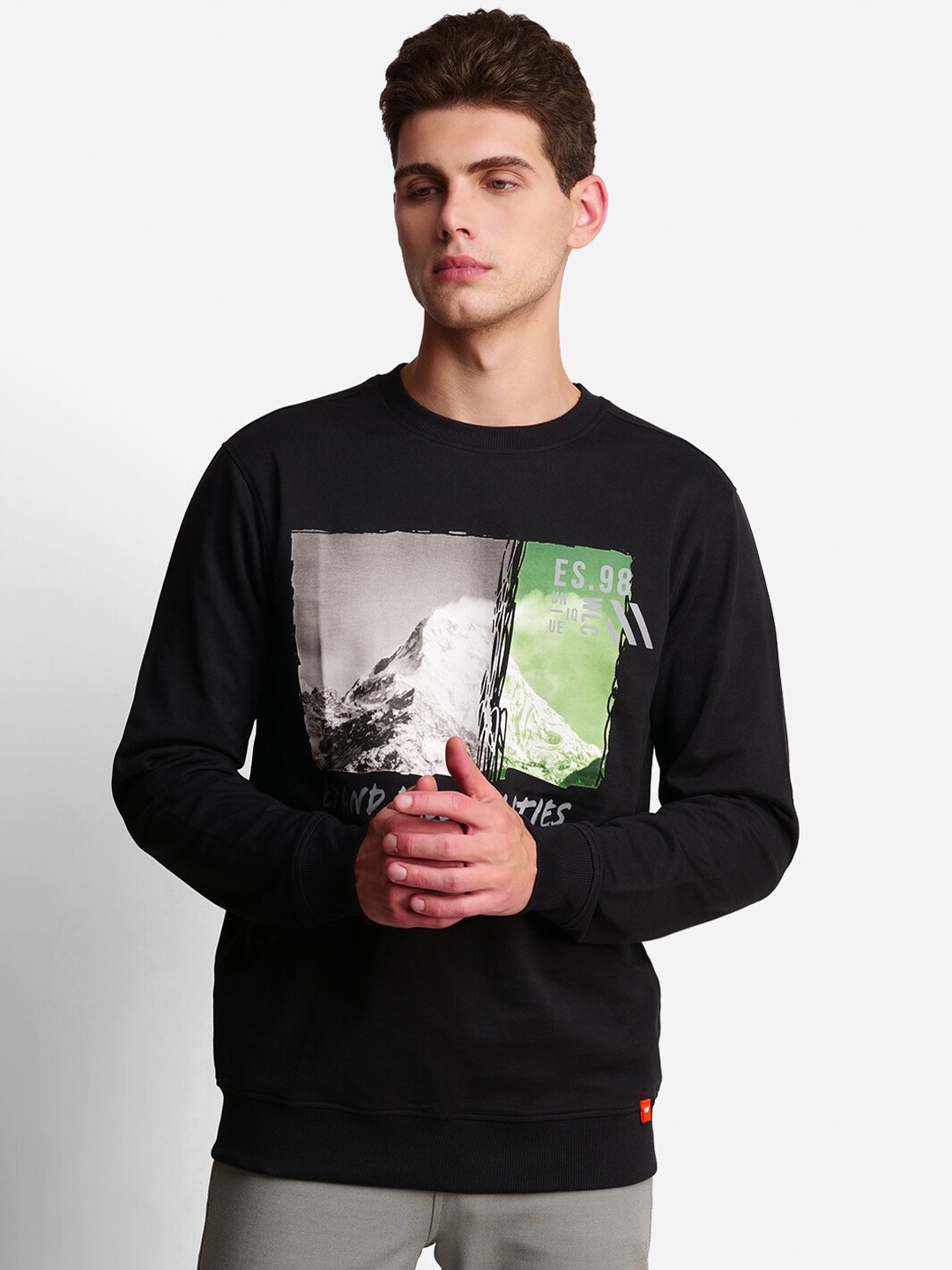 

Wildcraft Men Black Printed Sweatshirt